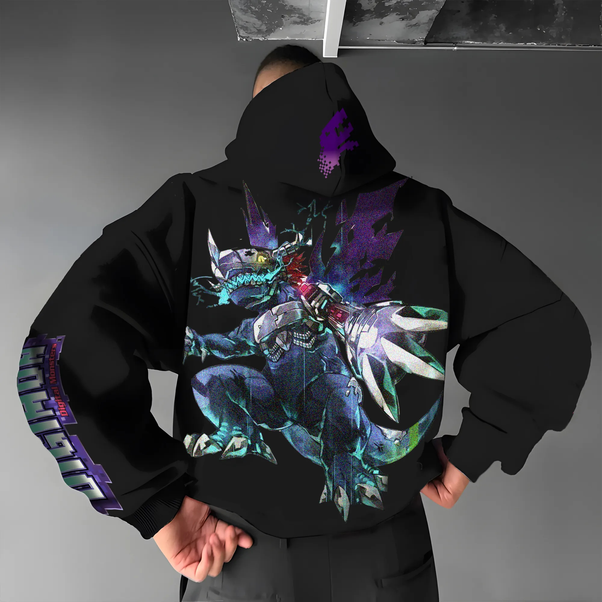 Winter Clothing In Japan - Digimon Anime Metal Greymon Joint Hoodie