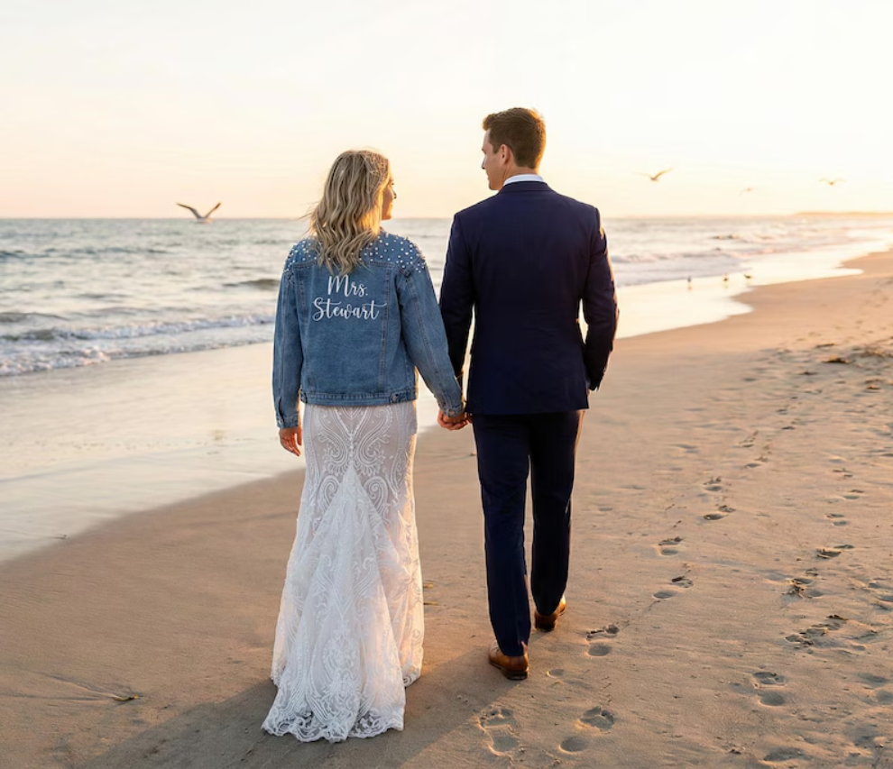 Custom Embroidered Bride Denim - Jacket Winter Clothing recensie en prijs