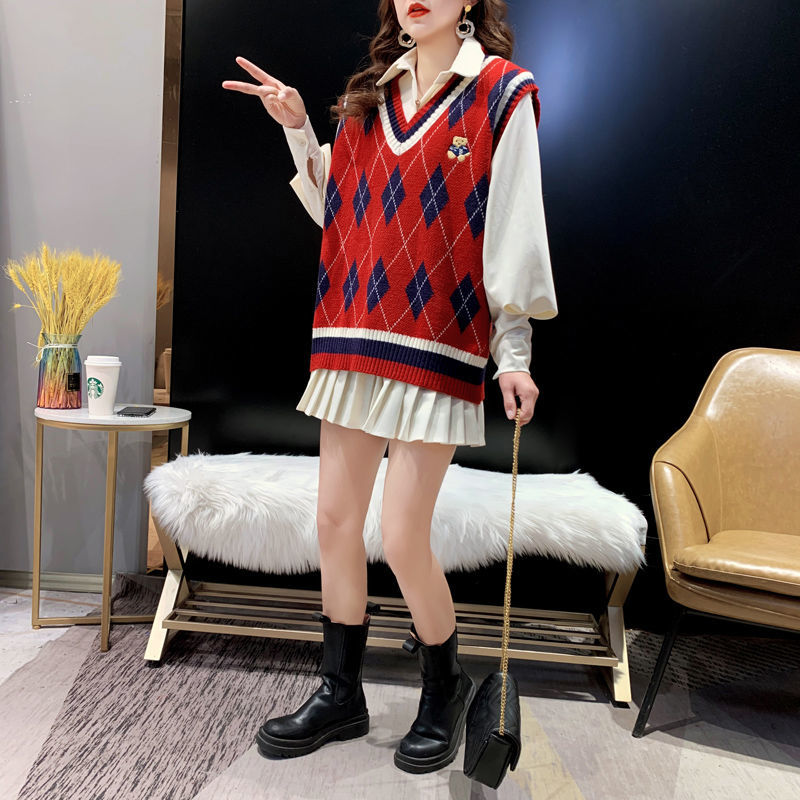 Red Knit Vests for Women Sleev - Winter Clothing Aesthetic recensie en prijs