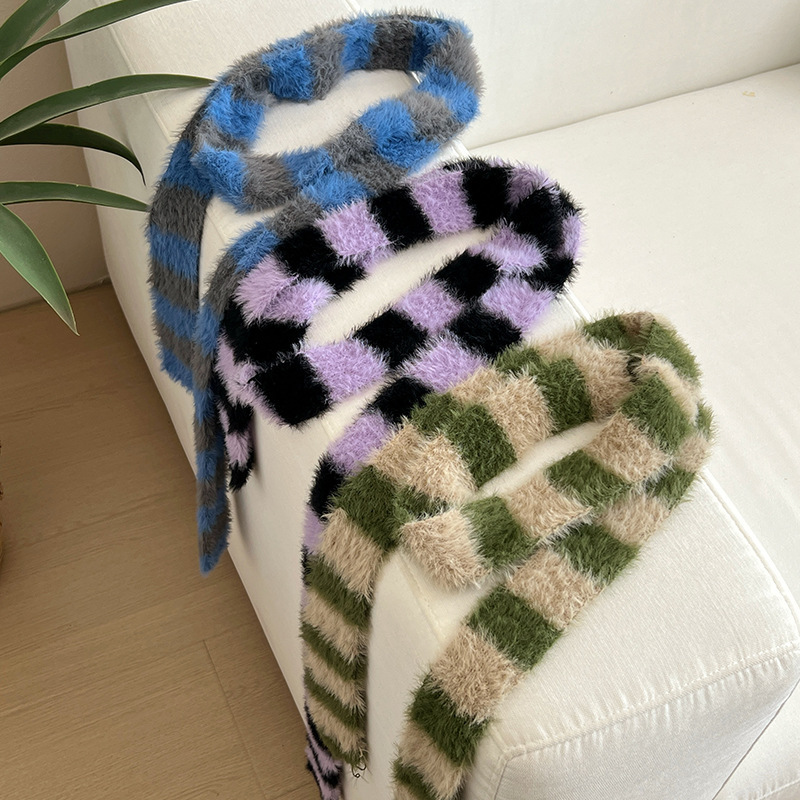Y2k Striped Plush Narrow Long  - Winter Clothing Outdoor recensie en prijs