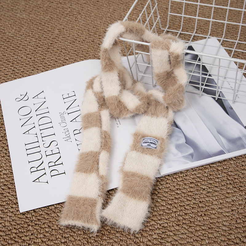 Y2k Striped Plush Narrow Long  - Winter Clothing Outdoor recensie en prijs