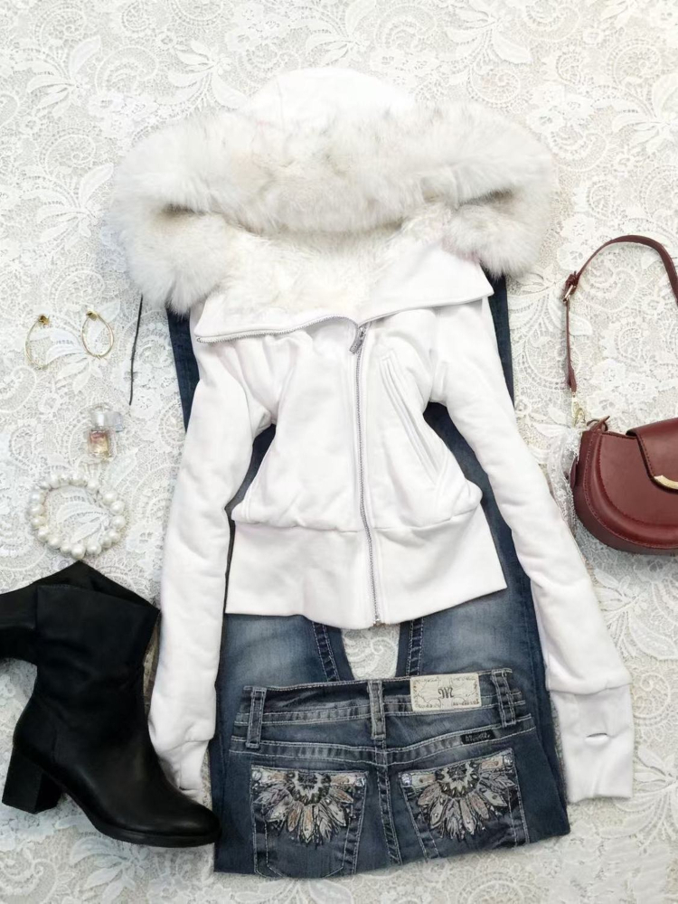 Aesthetic Vintage Slim Hooded  - Winter Clothing Aesthetic recensie en prijs