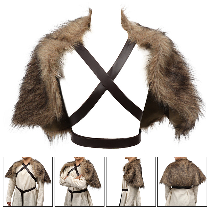 Viking Cloak Faux Fur Collar C - Jacket Winter Clothing recensie en prijs