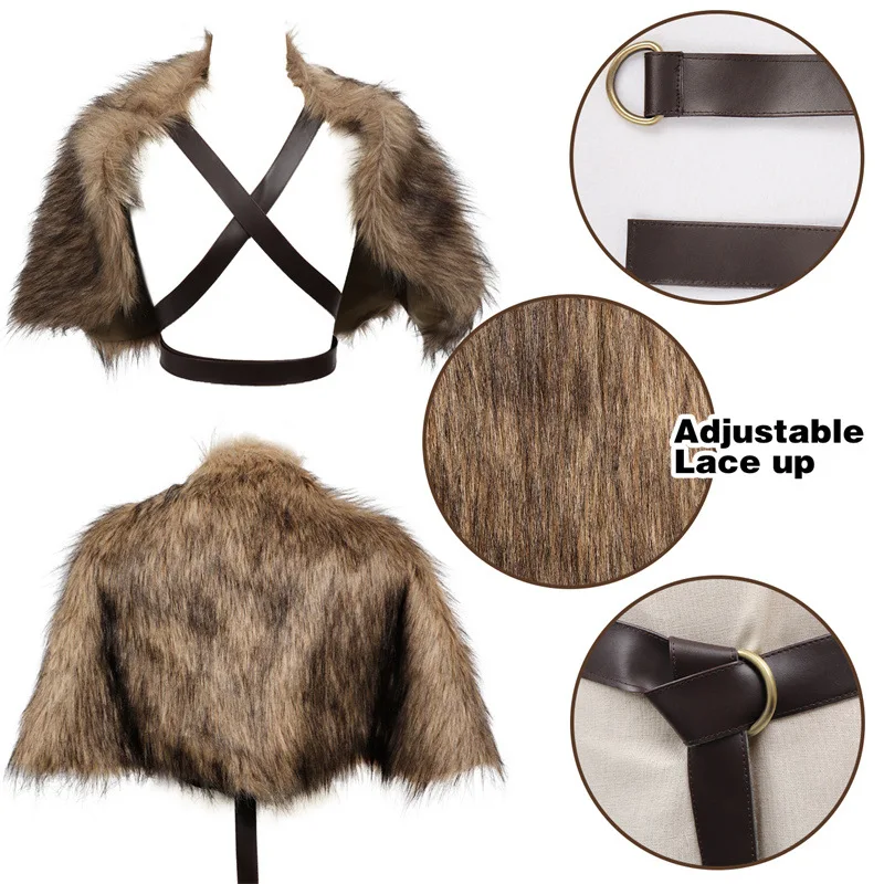 Viking Cloak Faux Fur Collar C - Jacket Winter Clothing recensie en prijs