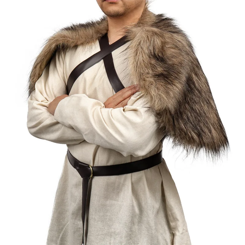 Viking Cloak Faux Fur Collar C - Jacket Winter Clothing recensie en prijs