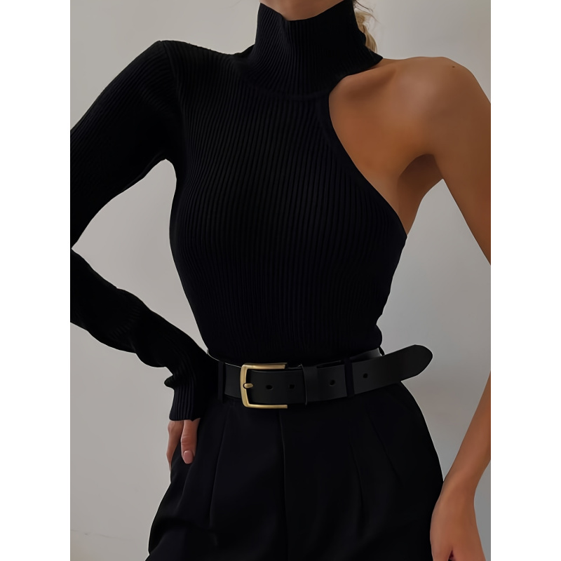 Solid Asymmetric One Shoulder  - Winter Clothing For Woman recensie en prijs