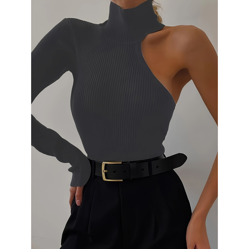 Solid Asymmetric One Shoulder  - Winter Clothing For Woman recensie en prijs