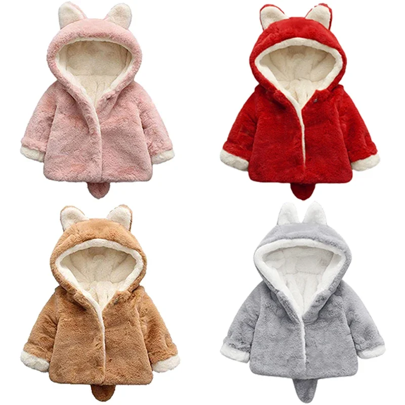 Cute Cat Ears Plush Baby Jacke - Winter Clothing For Toddlers recensie en prijs
