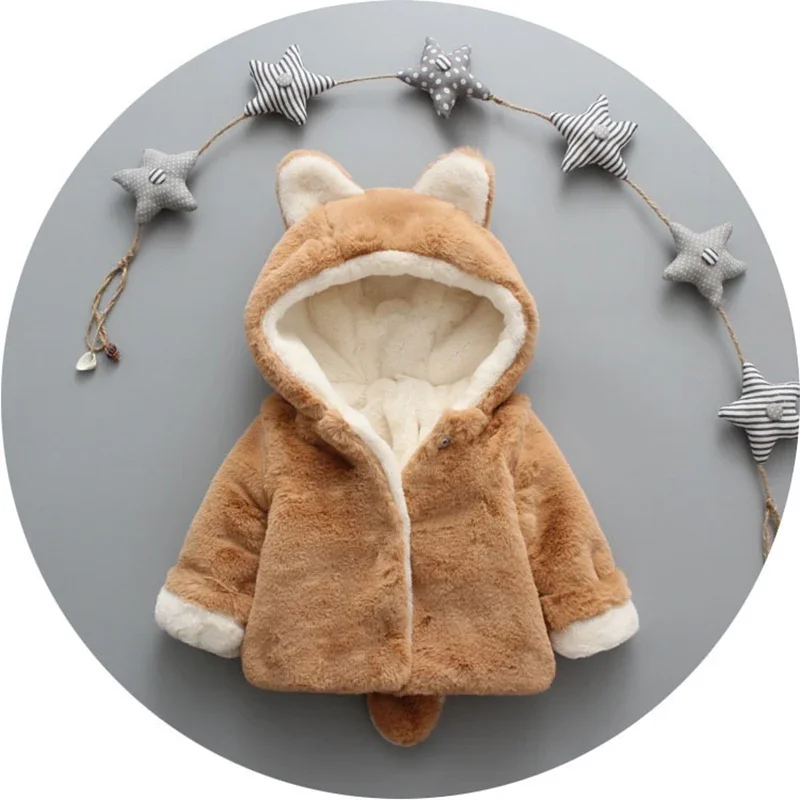 Cute Cat Ears Plush Baby Jacke - Winter Clothing For Toddlers recensie en prijs