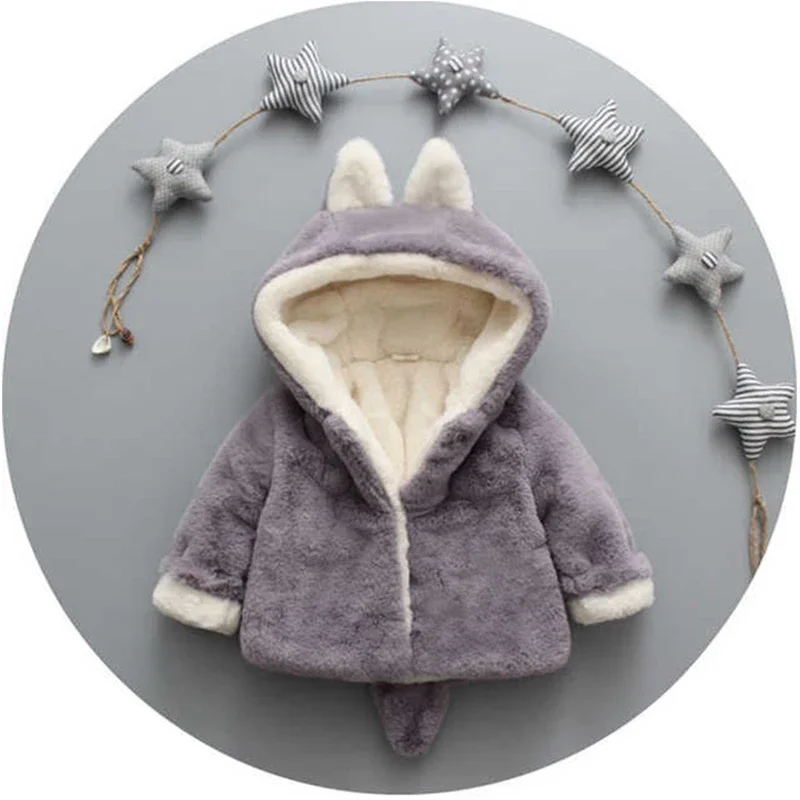 Cute Cat Ears Plush Baby Jacke - Winter Clothing For Toddlers recensie en prijs