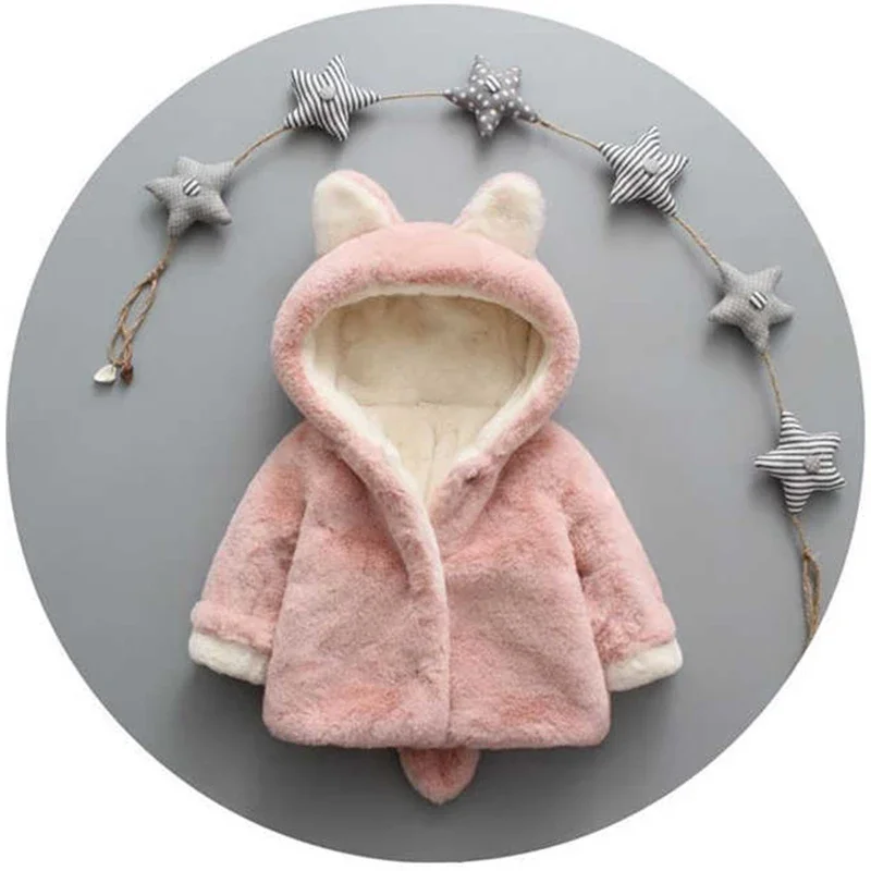 Cute Cat Ears Plush Baby Jacke - Winter Clothing For Toddlers recensie en prijs
