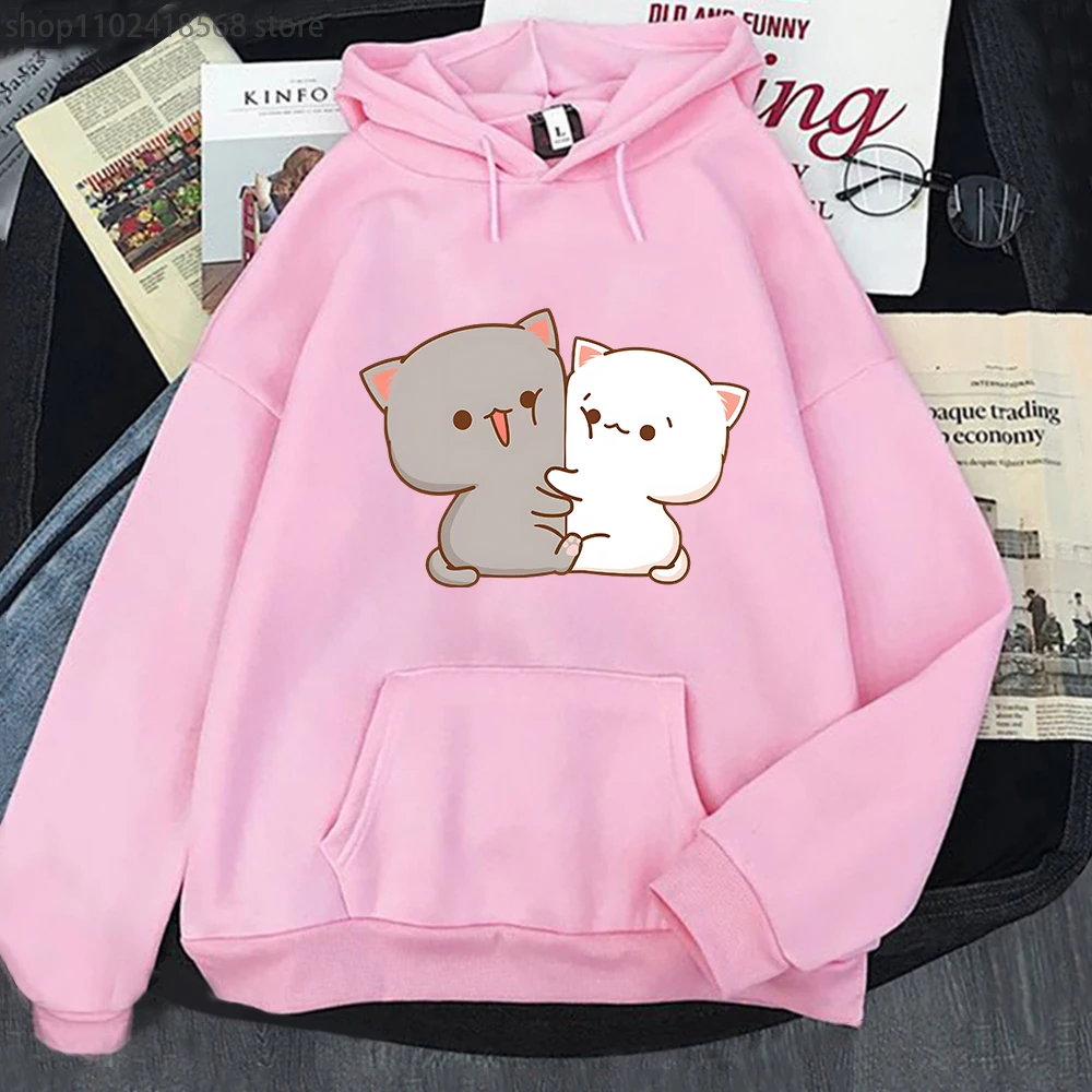 Kawaii Cat Hoodie Peach Funny  - Winter Clothing Aesthetic recensie en prijs