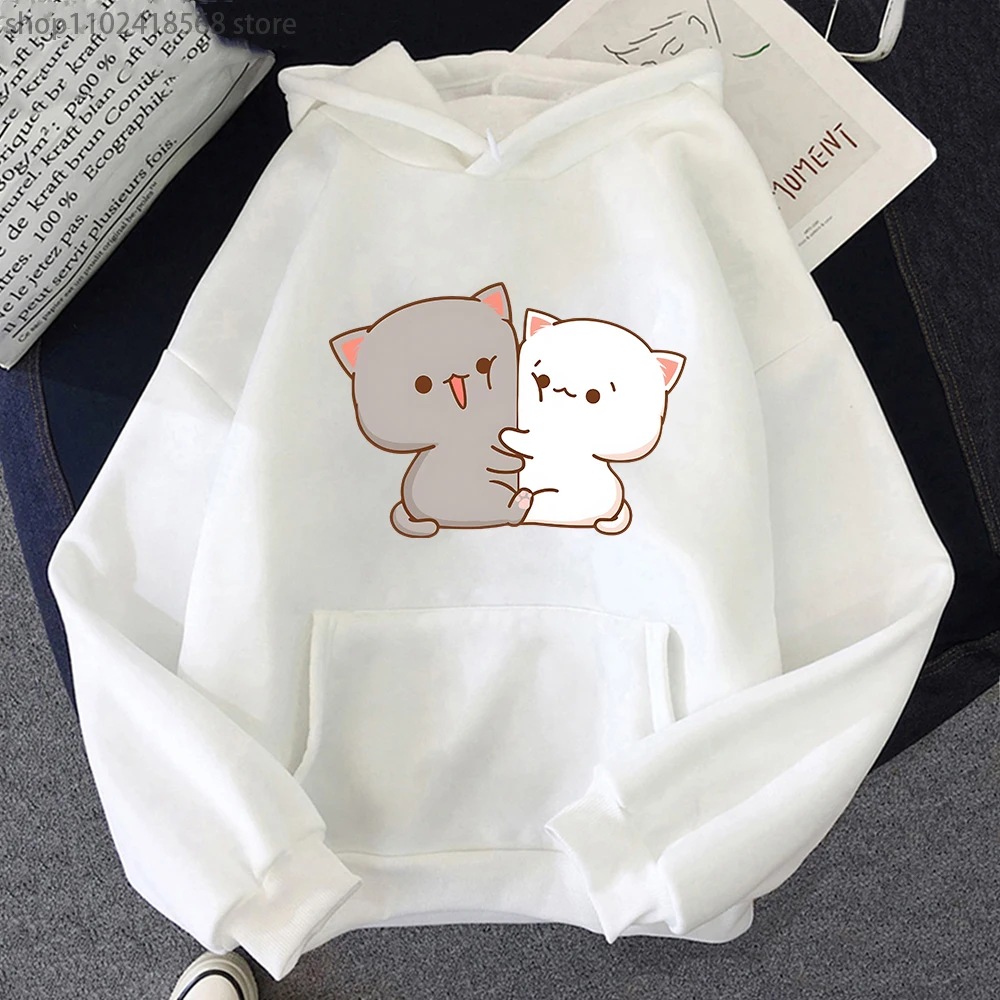 Kawaii Cat Hoodie Peach Funny  - Winter Clothing Aesthetic recensie en prijs